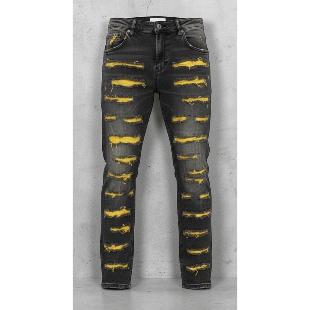 Evolution By Design Black Pants Rave Punk Jeans Unisex Sz Small 4-6 Eup Size 20